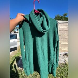 Vince Forest Green 100% Cashmere Cowl Neck Long Sleeve Sweater Size Large